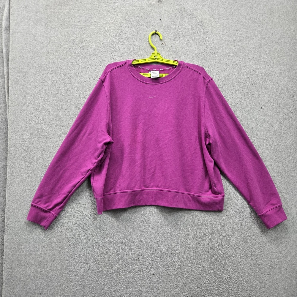 Nike Women Sweatshirt XXL Purple Dri-Fit Activewear Logo Stretch‎